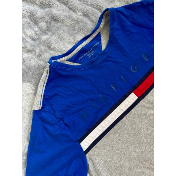 Tommy Hilfiger Men’s Size XS Graphic Designer Tee Red Grey and Blue - Picture 4 of 7